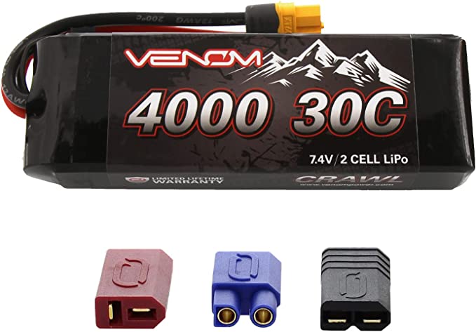 30C 2S 4000mAh 7.4V RC Rock Crawler LiPo Battery With Universal Plug