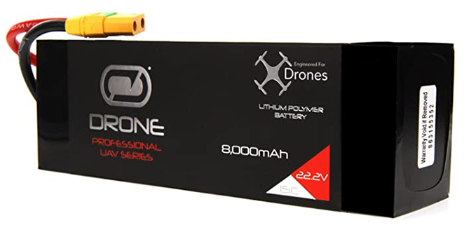 15C 6S 8000mAh 22.2V LiPo Drone Pro Battery - XT90-S